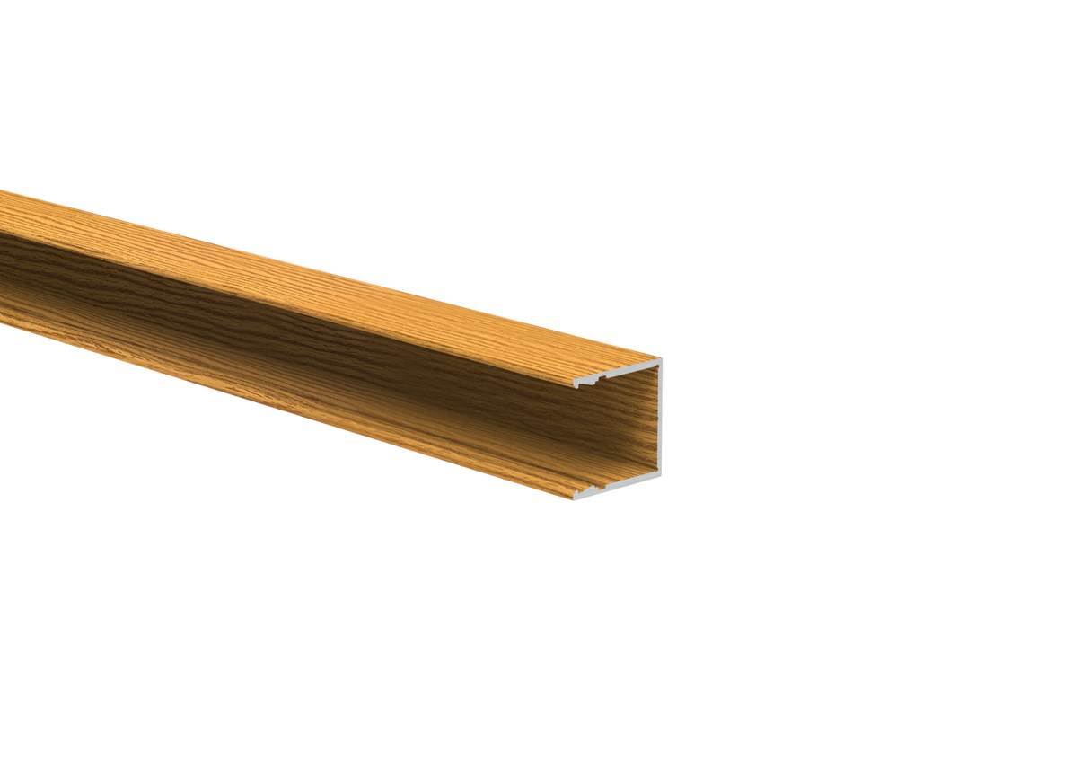 Aluminium fence adapter for 20 mm panels and facade system, 25 × 25 – 6.0 m – Wood decor LIGHT OAK – W02