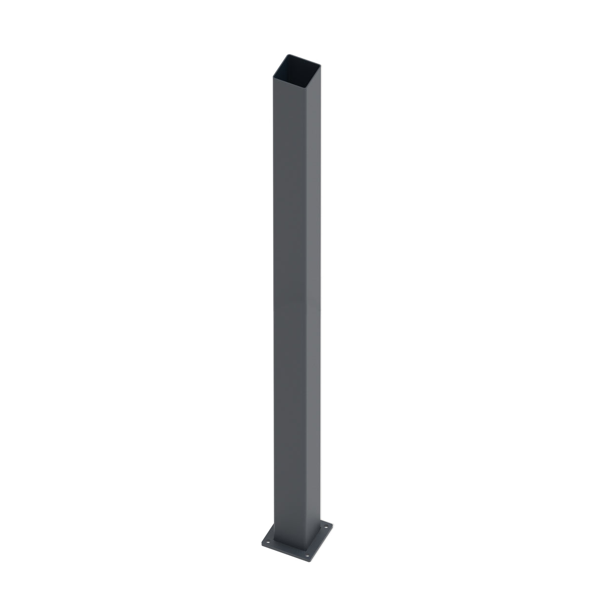 Poteau en acier inoxydable 100x100-2000 avec platine de fixation - Anthracite RAL 7016