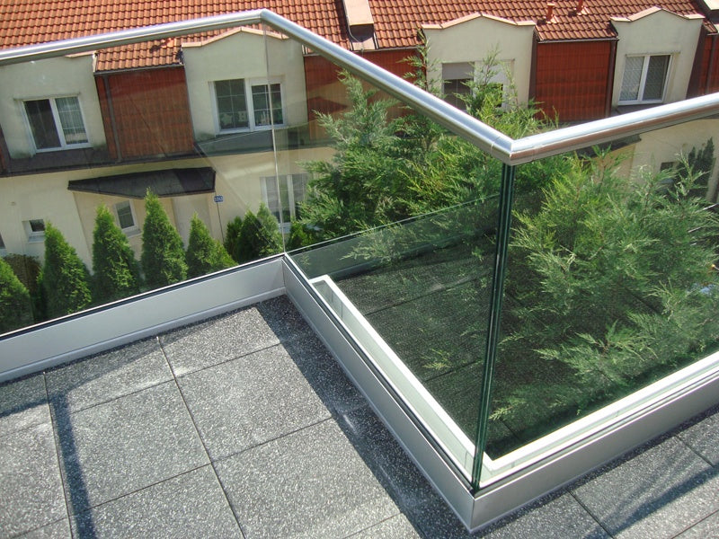 Glass railing, aluminium profile, 2500x1000mm
