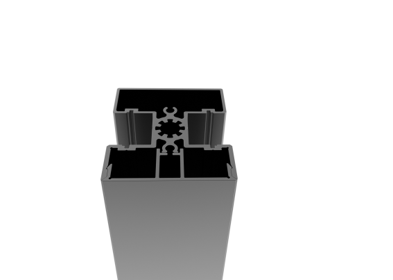 Set of aluminum post 50x60 and cap - 1500mm R7016