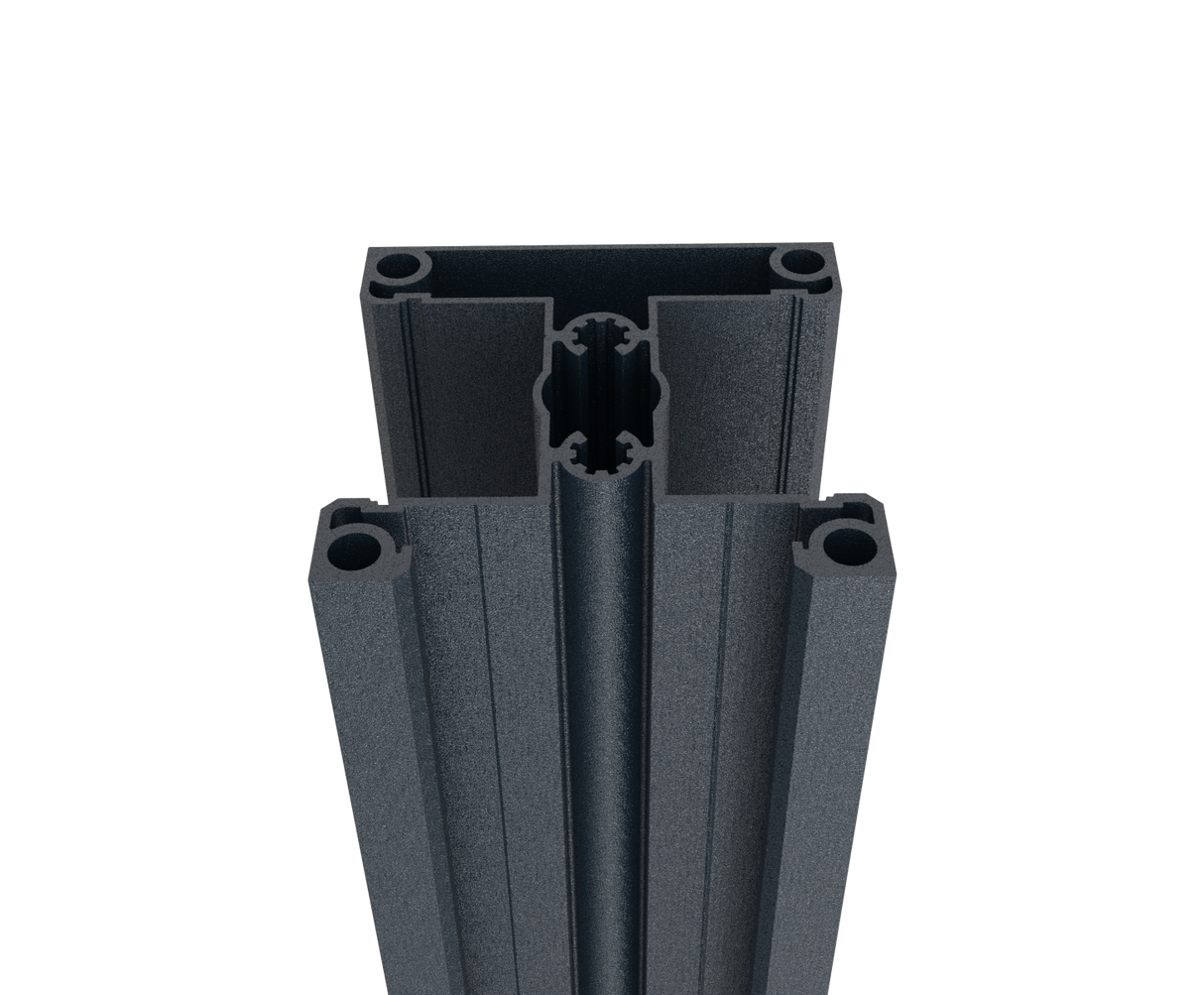 Aluminum fence post 70x70 for slat fillings - 6000mm R7016