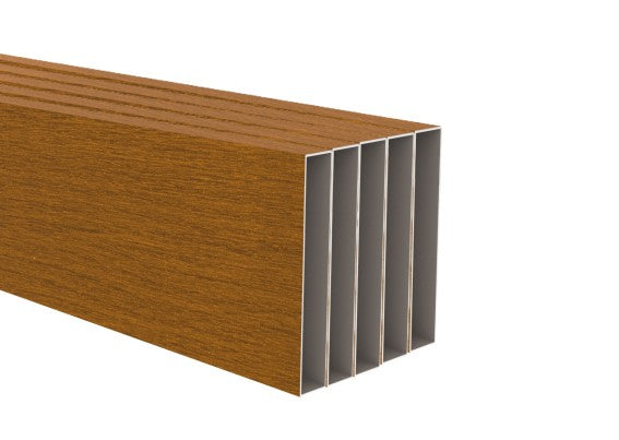 Remplissage de clôture en aluminium 20x120x1,4 - 5x 6,0 m - décor bois CHENE DORÉ W03