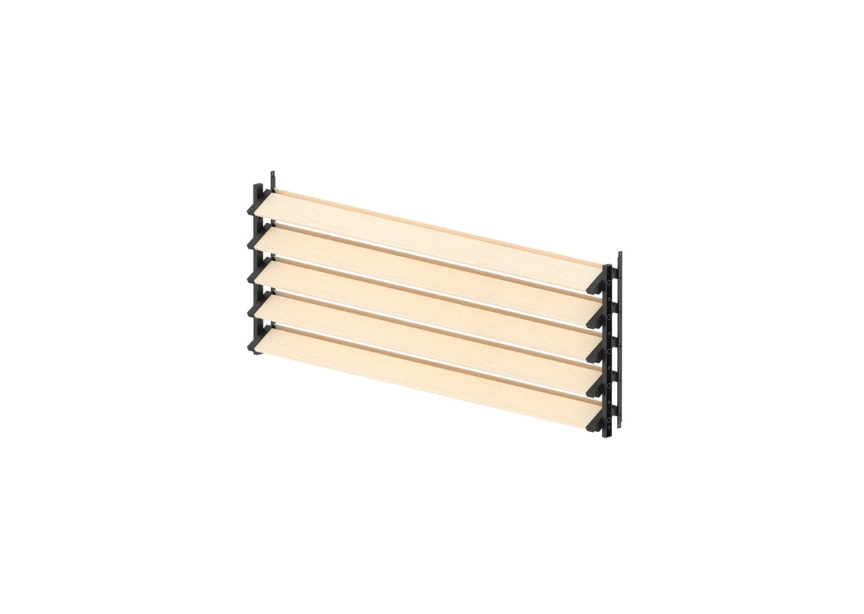 Kit systeme d'inclinaison horizontal en plastique noir 0,44 m avec remplissage en bois de pin de 1,2 m 19x95