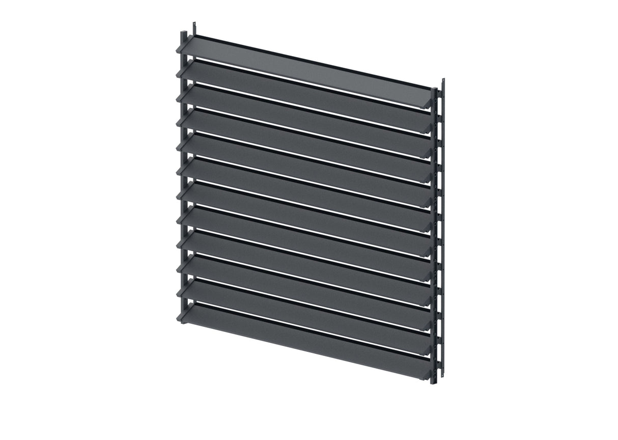 Set Sistema basculante orizzontale in acciaio zincato antracite 1,07 m con riempimento in alluminio antracite 1,2 m 20x9