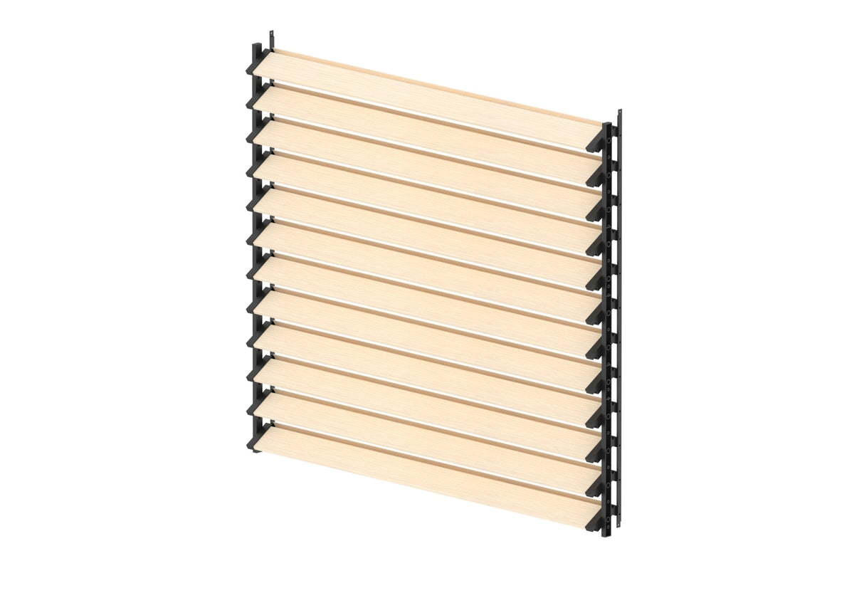 Kit systeme basculant horizontal en acier galvanisé noir 1,07 m noir avec remplissage en bois de pin 1,2 m 19x95