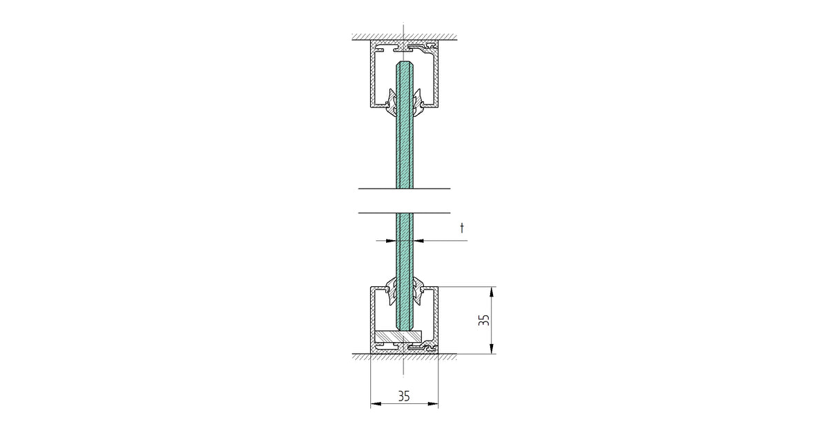 Glazing clamping profile 35x35mm