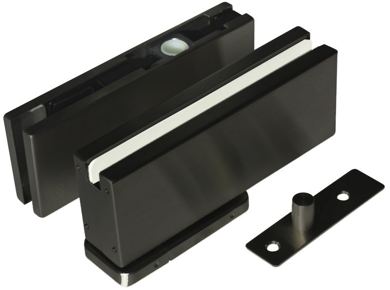 Bottom hinge with pivot to the floor AISI304, SET BLACK
