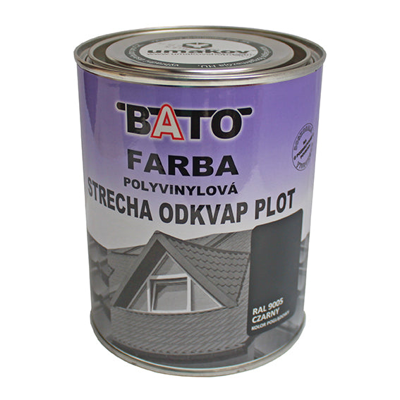 Polyvinyl paint, black RAL9005 satin 1kg (0,8L)