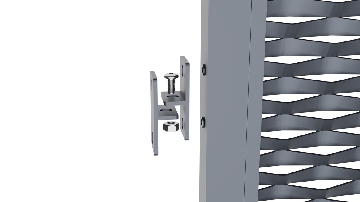 Aluminum fence panel 2000x1500mm expanded metal anthracite.