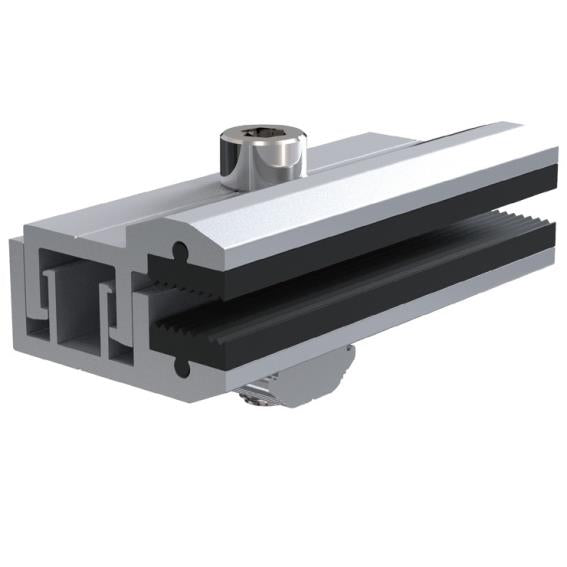 Double-glazed module end clamp