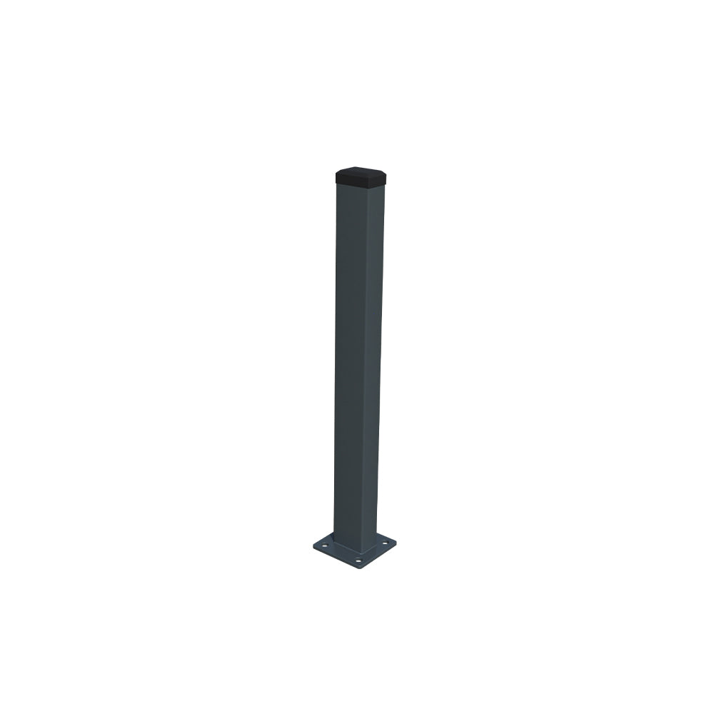 Poteau 60x40mm avec base ZnPVC 1200mm anthracite