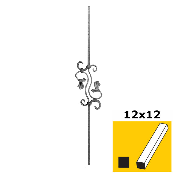 Decorated rod h900, b160mm, 12x12mm