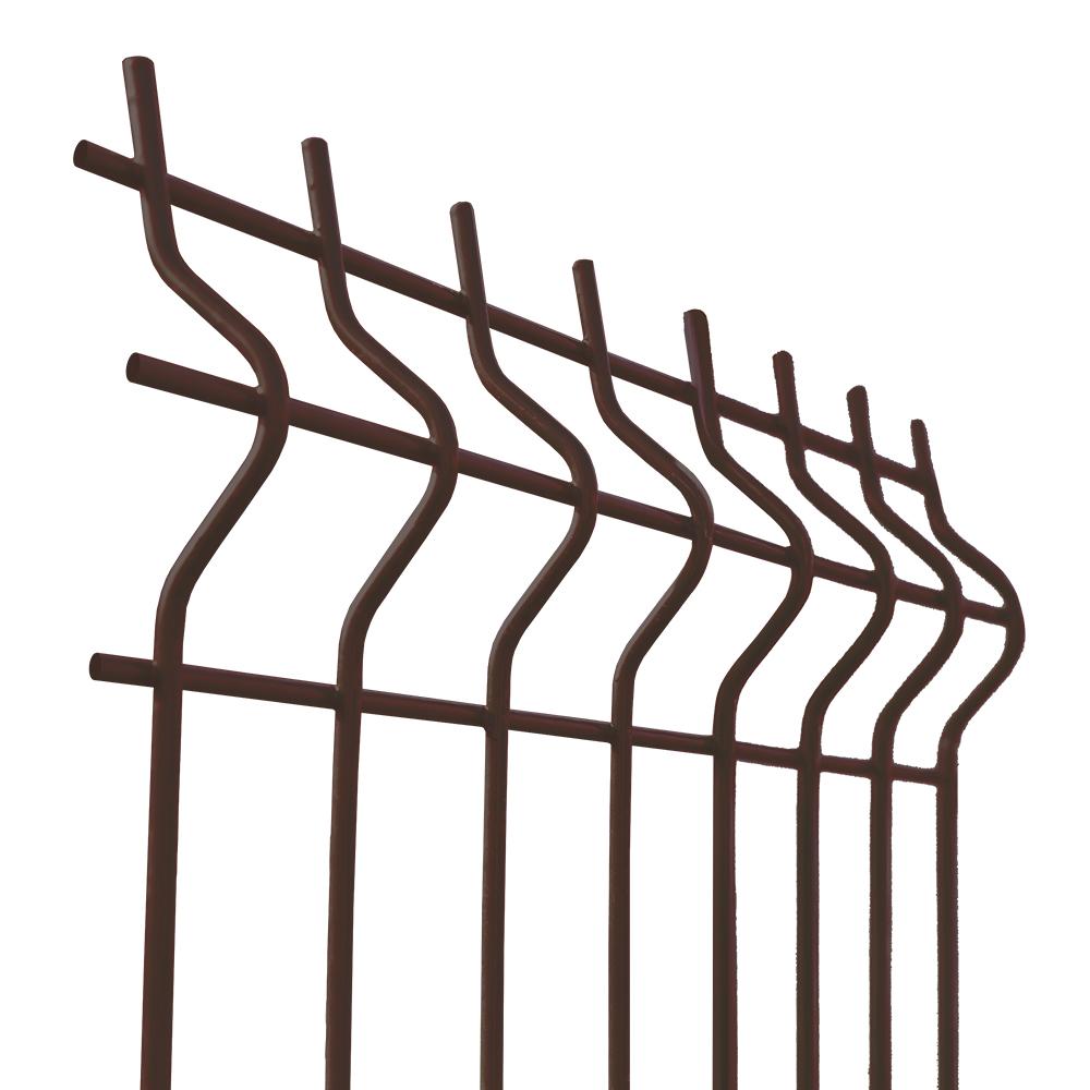 Panneau de clôture soudé 3D ZnPVC 2500x1730x4mm marron