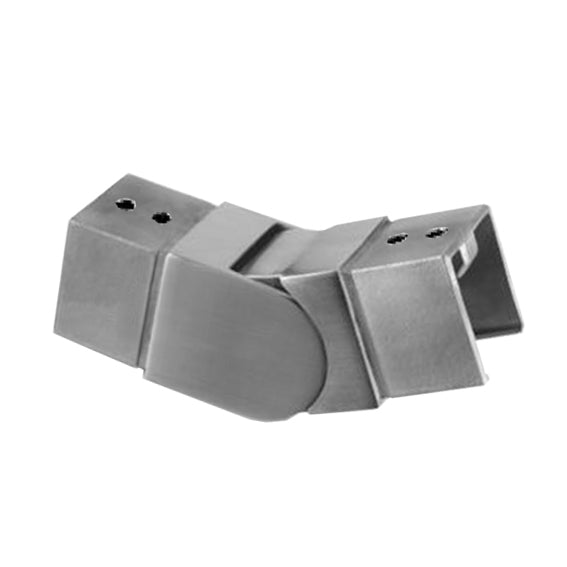 Flush angle for handrail on glass railing AISI316