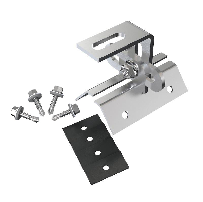 Adjustable metal roof hook