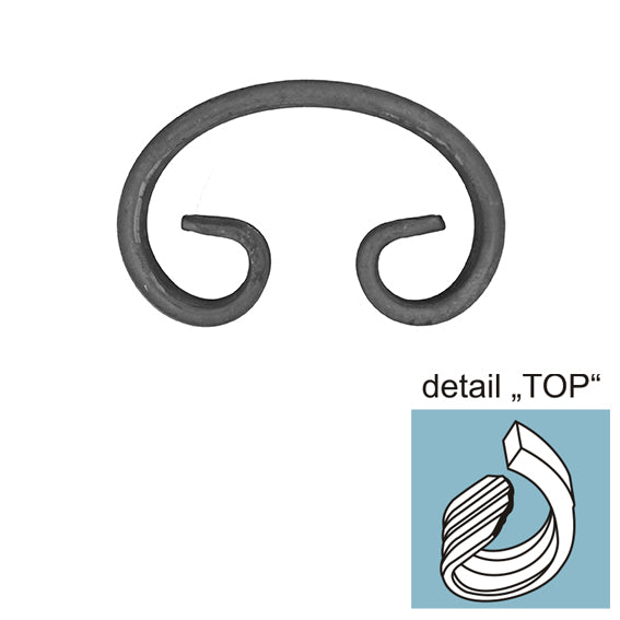 Scroll "C" h115, b75, 12x6mm