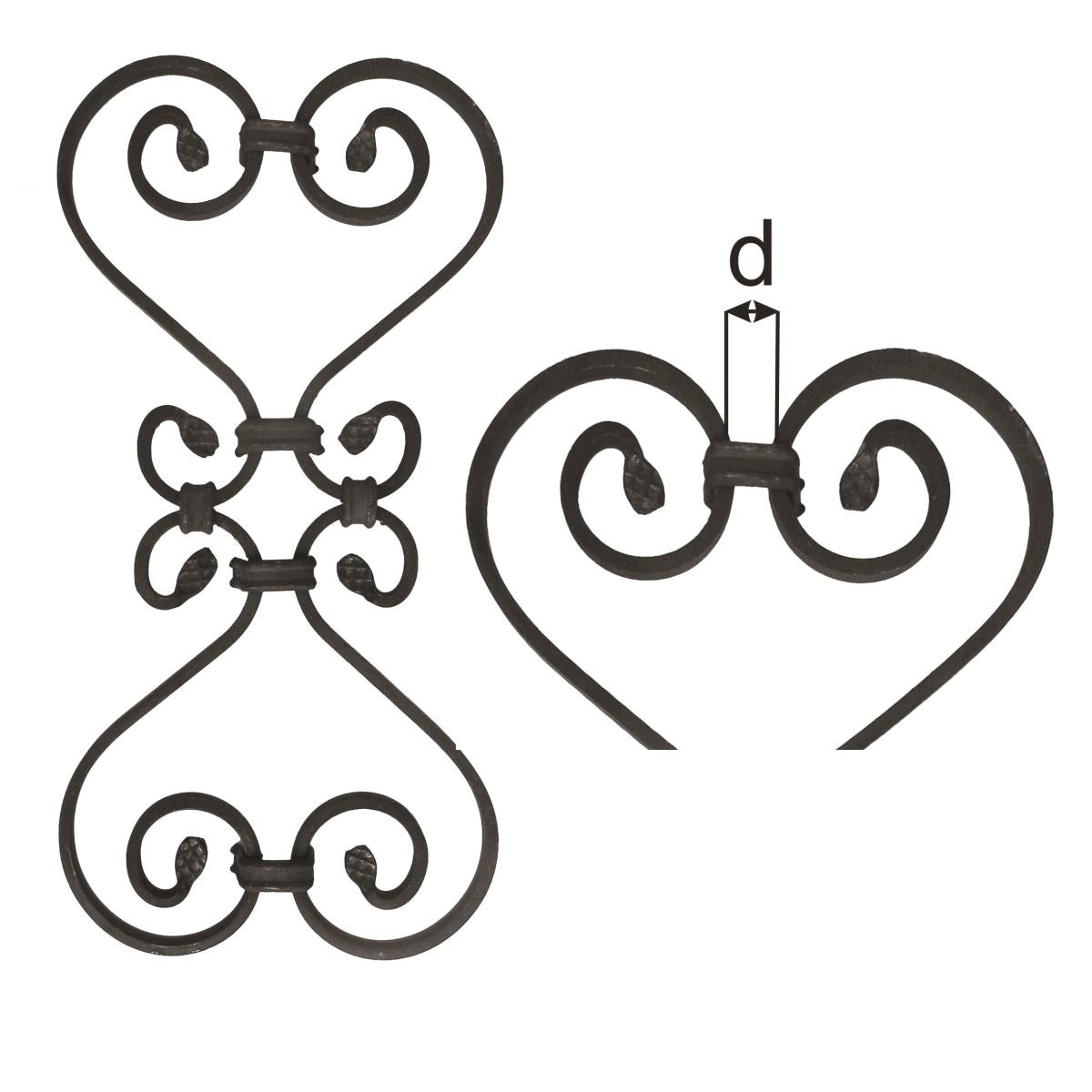 Ornament 410x200, 12x6, d12x12mm