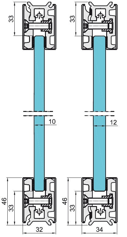 Set of the three-meter glazing profile AISI 304, K
