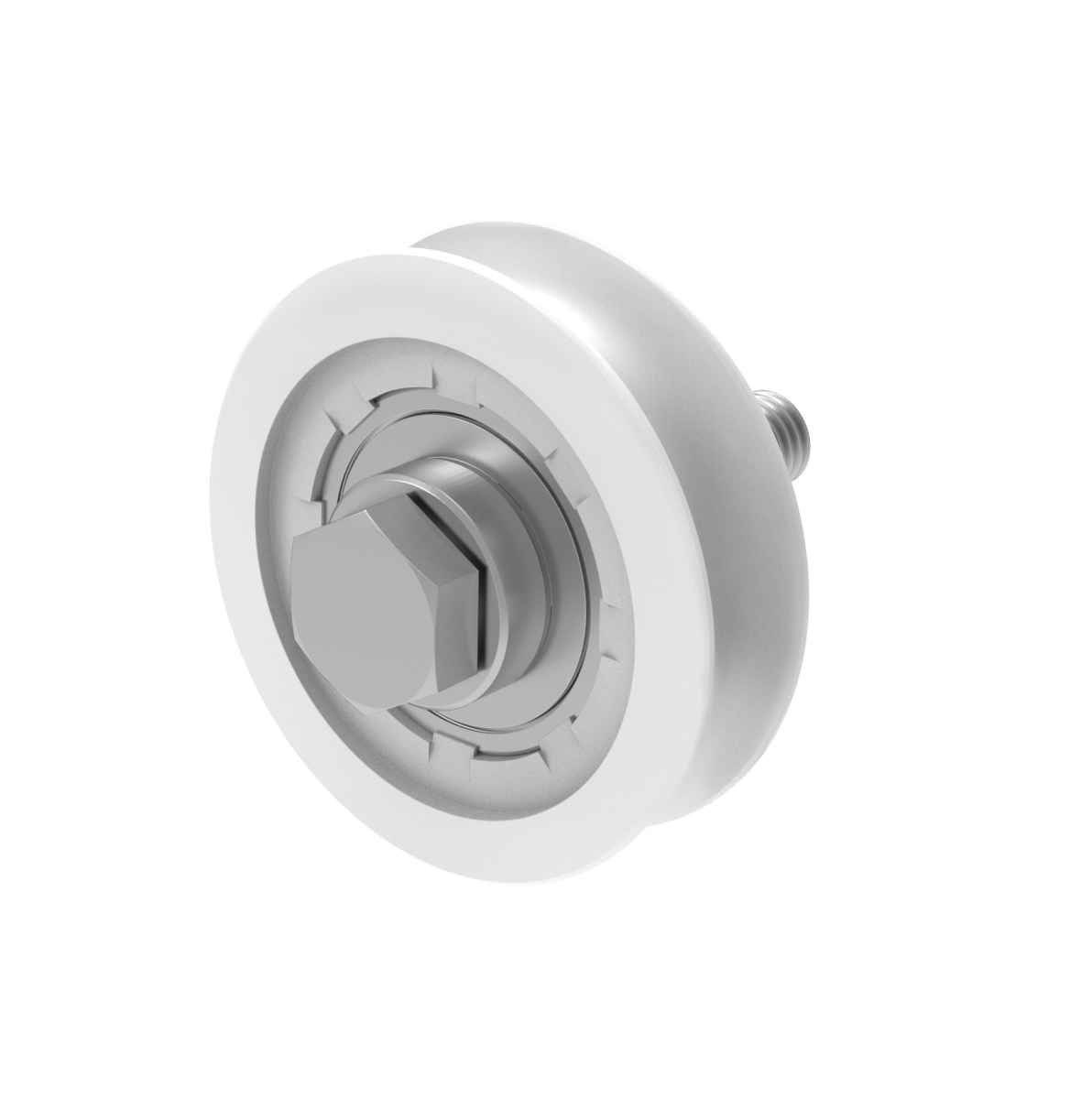 Wheel for sliding gates with U groove INOX / NYLON, D80mm