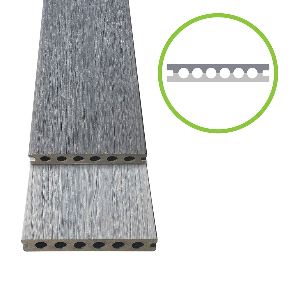 WPC floorboard 138x23x2900mm, Gray/Light Gray