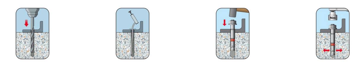 Anchor for medium heavy duty with hexagonal head M8