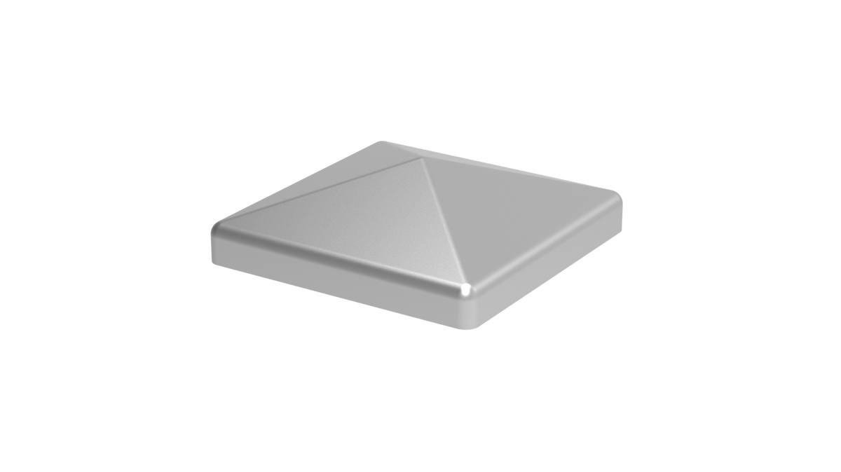 Aluminiowy daszek słupka 100x100 piramida - naturalny