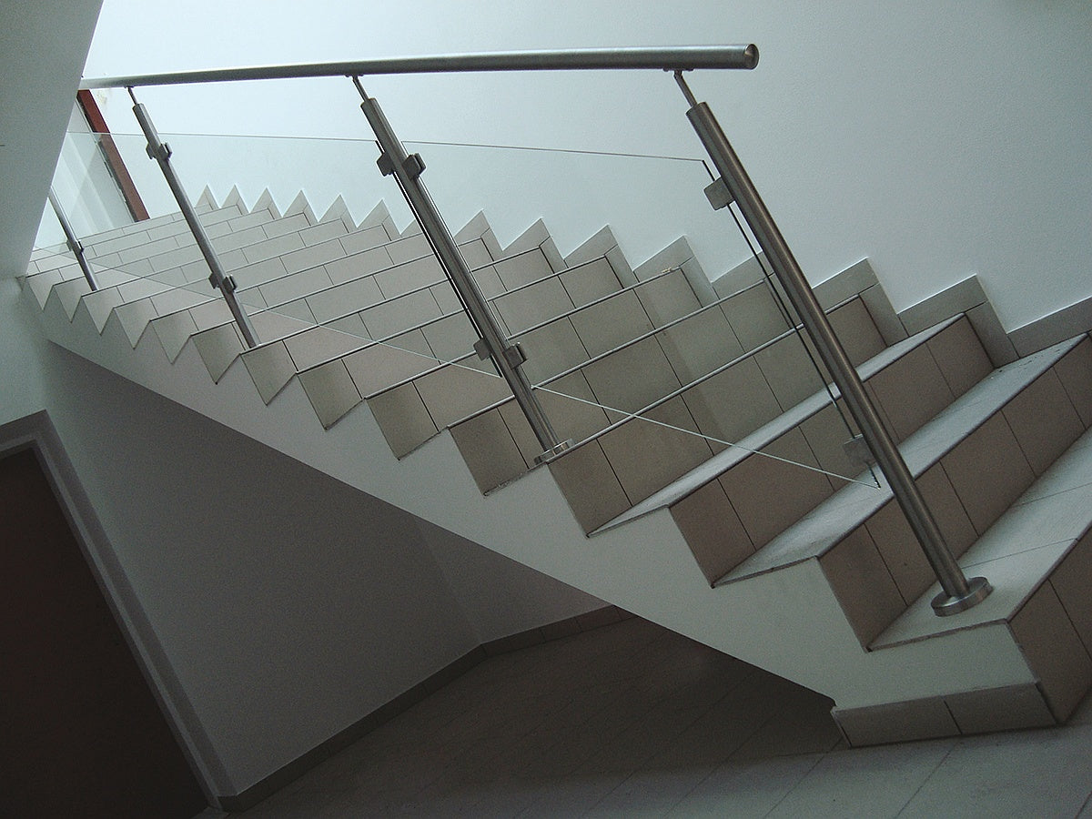 Stainless steel pole, VK-staircase, right AISI304,