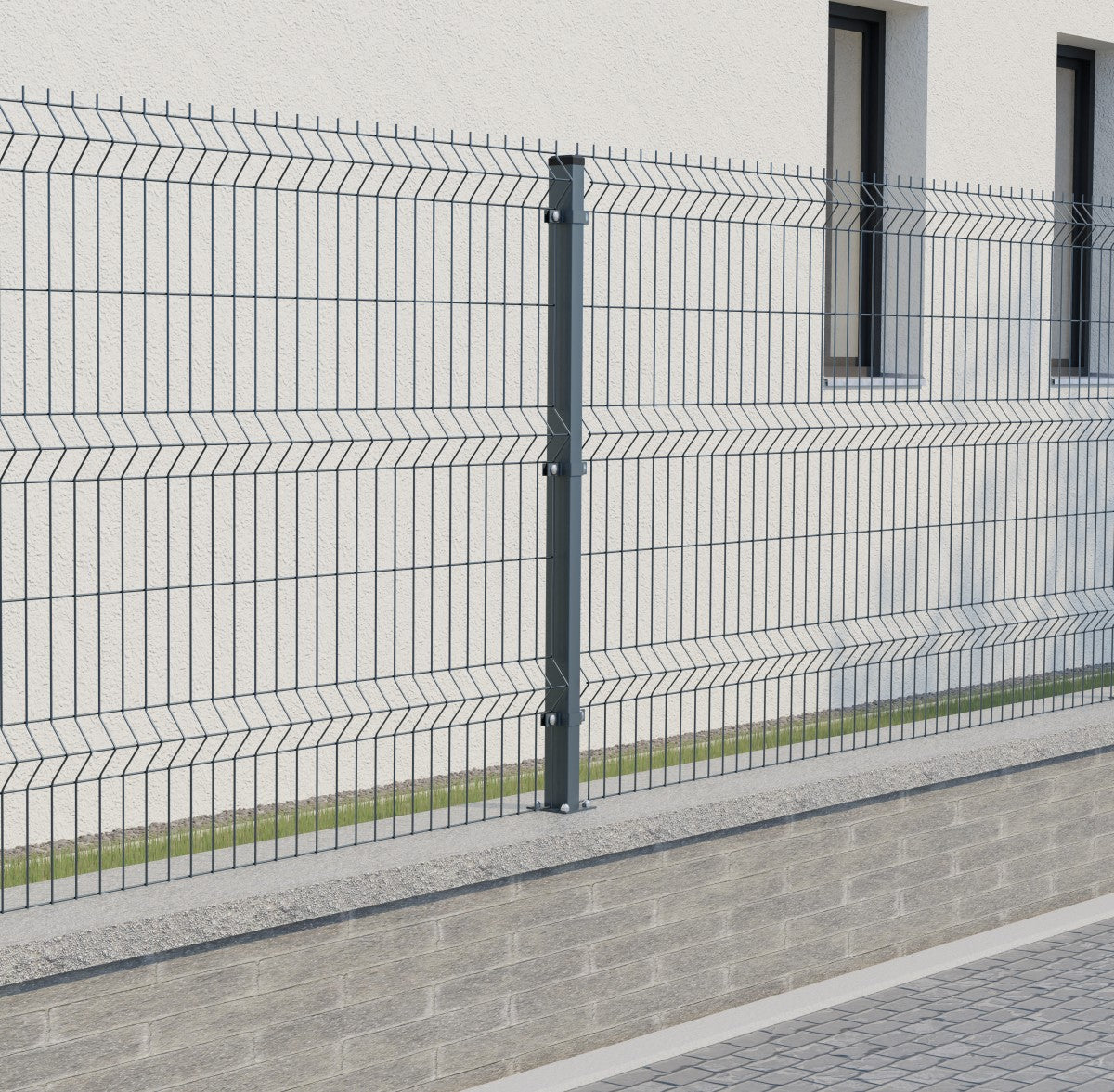 Post 60x40mm with ZnPVC base 1400mm anthracite