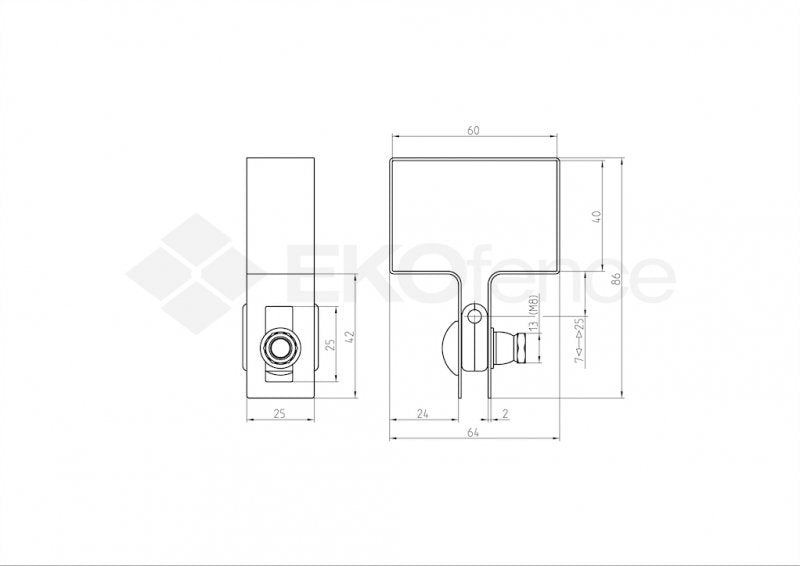 End cap for post ZnPVC 60x40mm green