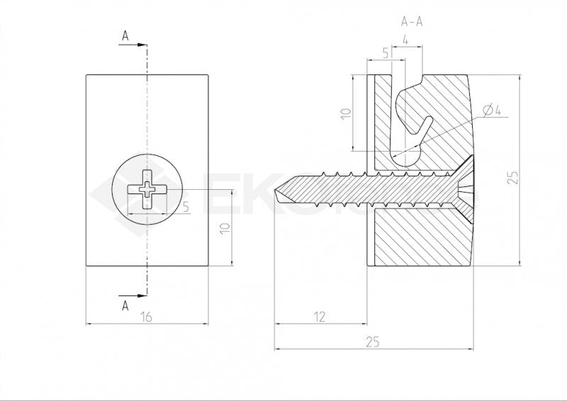 Clamp for wire with screw PE green 10pcs
