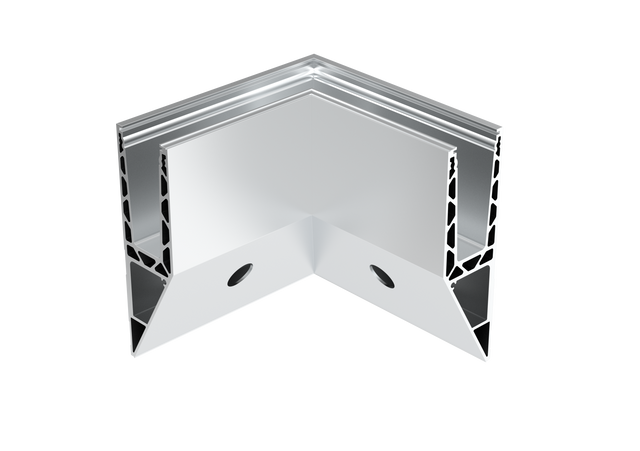 AL profile,  side mount- 90°conector