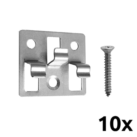 Clip in acciaio inox per tavola WPC bicolore a doppia faccia 10 pezzi