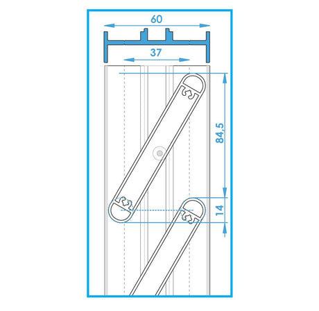 Aluminum fence slat oval 14x95-6000mm