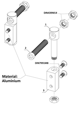 Adjustable hinge for screwing, stainless steel/aluminium