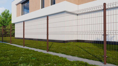 Zváraný plotový panel 3D ZnPVC 2500x1530x4mm hnedá