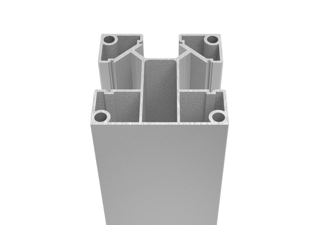 Set of aluminum fence posts 70 × 70 mm – 6.0 m – natural (without surface treatment) – for 20 mm wide fillings