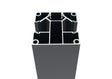 Set de poteau de clôture en aluminium 70 × 70 mm – 6,0 m – anthracite RAL 7016 – pour remplissages de 20 mm de largeur