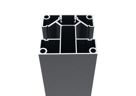 Set hliníkový plotový stĺpik 70 × 70 mm – 6,0 m – Antracit RAL 7016 – pre výplne 20 mm široké