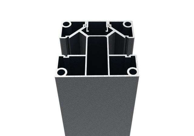 Set de poteau de clôture en aluminium 70 × 70 mm – 6,0 m – anthracite RAL 7016 – pour remplissages de 20 mm de largeur