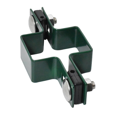Durchlaufende Schelle für Pfosten ZnPVC 60x40mm grün