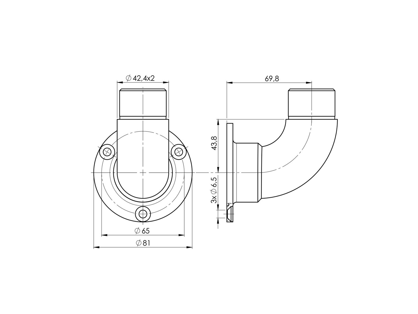 Wall handrail bracket