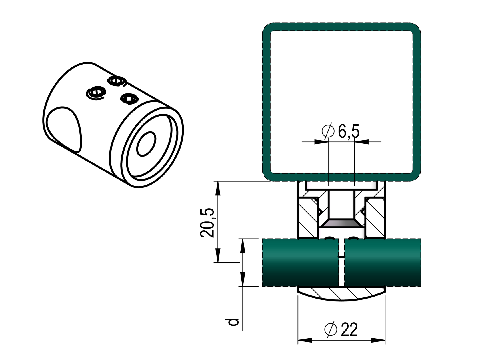 Crossbar holder - connector