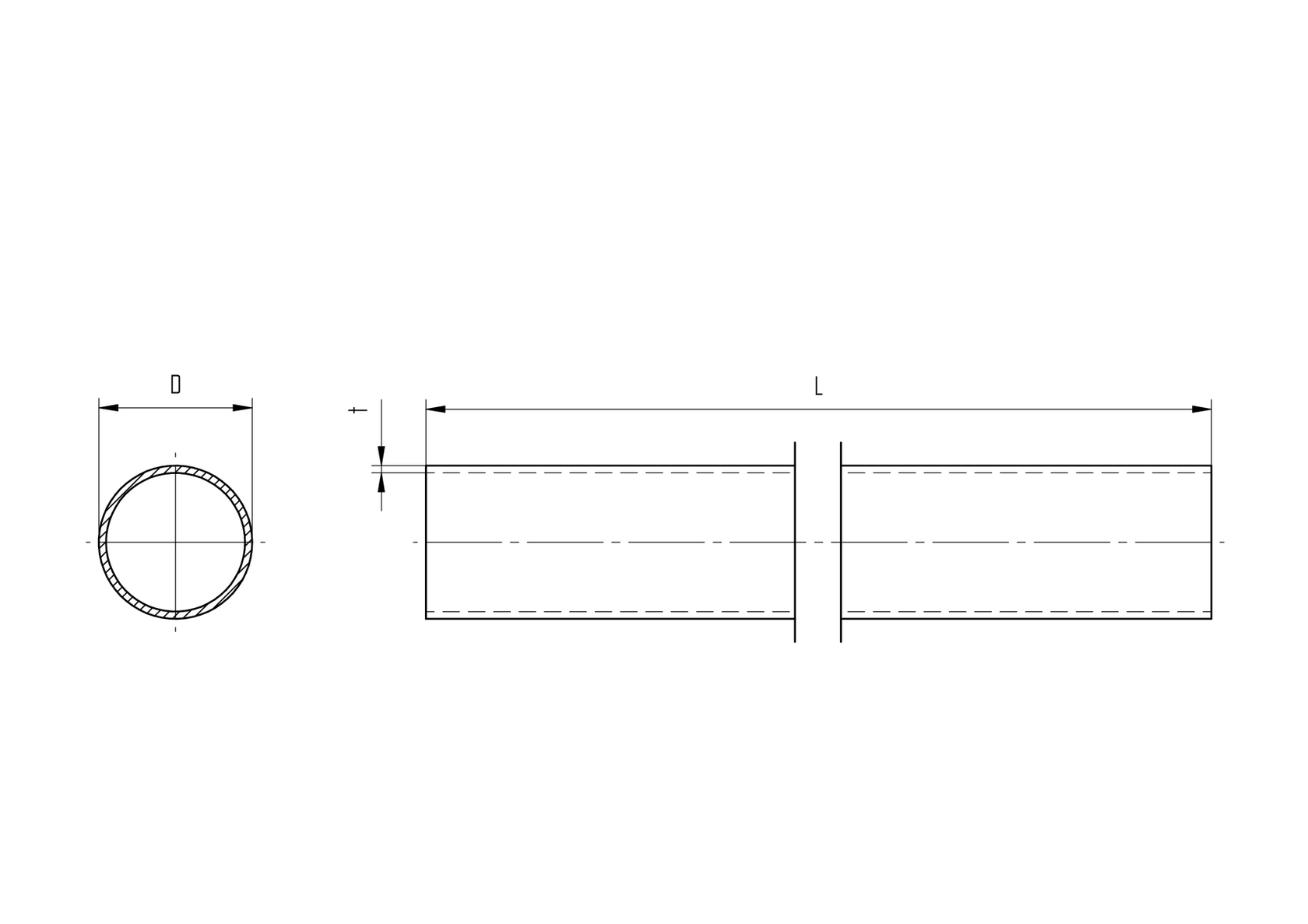 Sutured brushed inox pipe