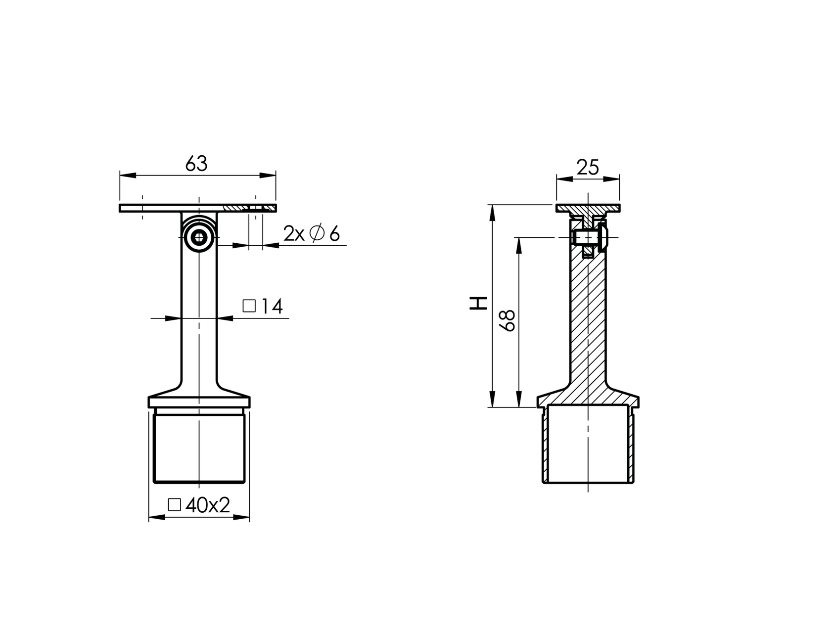 Handrail bracket
