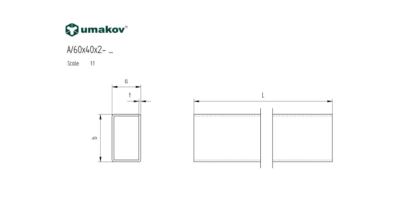 Stainless steel square profile