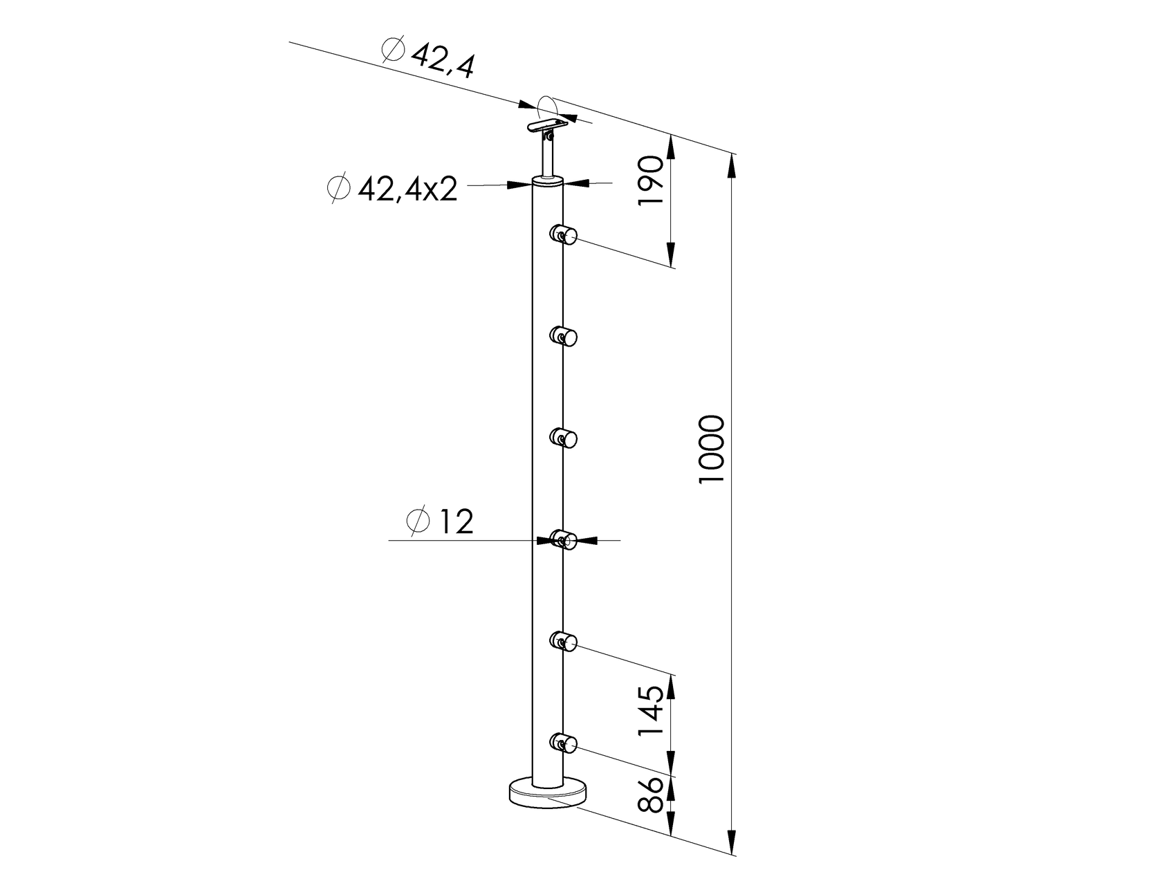 Stainless steel Baluster post