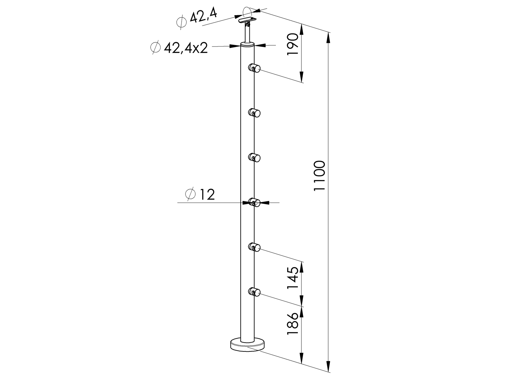 Stainless steel Baluster post