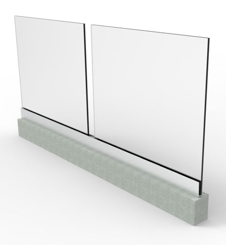 Glass railing, aluminium profile, 2500x1000mm