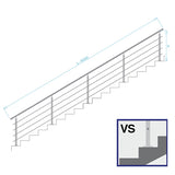 Railing AISI304, VR STAIRS AISI304, D42,4/5xd12/H1