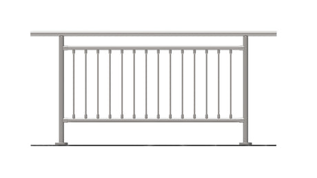 Vertical railing VR AISI304, D42,4/d12vertical/H10